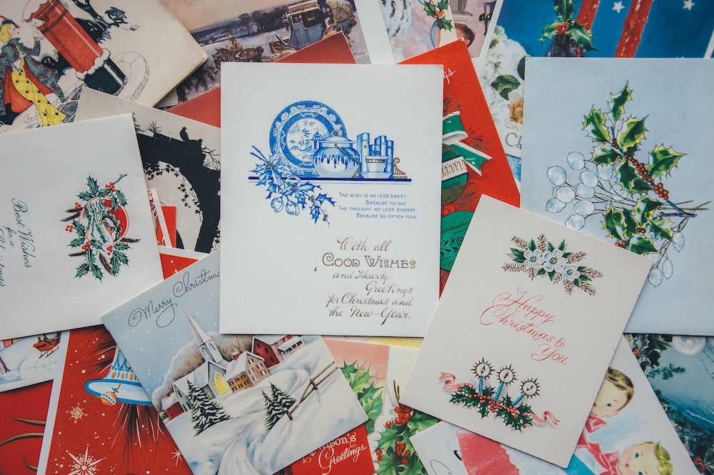 Photo of various Christmas cards