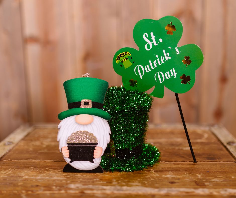 Decorations for a St. Patrick's Day party.
