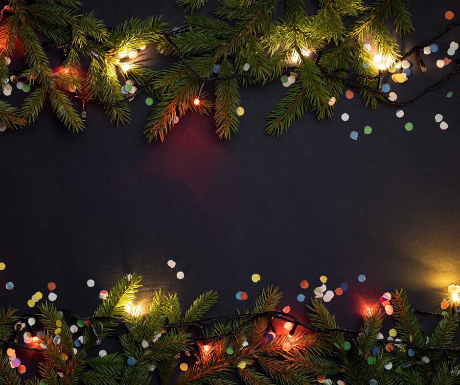 Lights and garland that demonstrate how to store Christmas decorations.